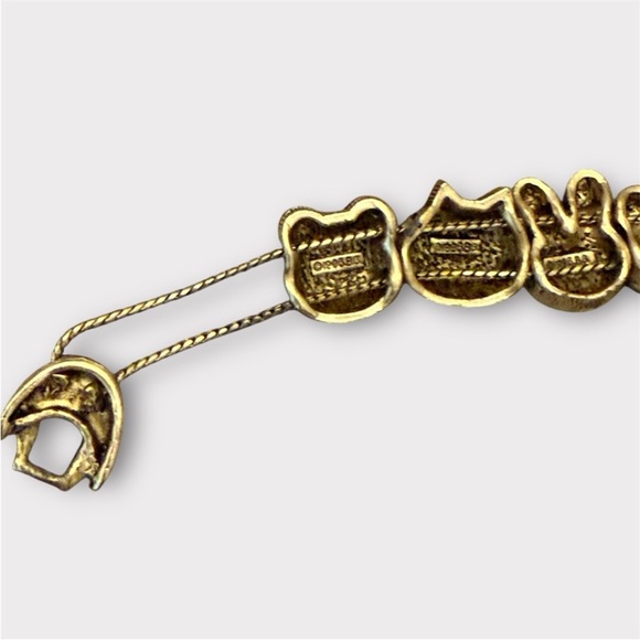 Vintage TOFA signed 1995/1996 Goldtone Animal Slider Bracelet - Picture 4 of 5
